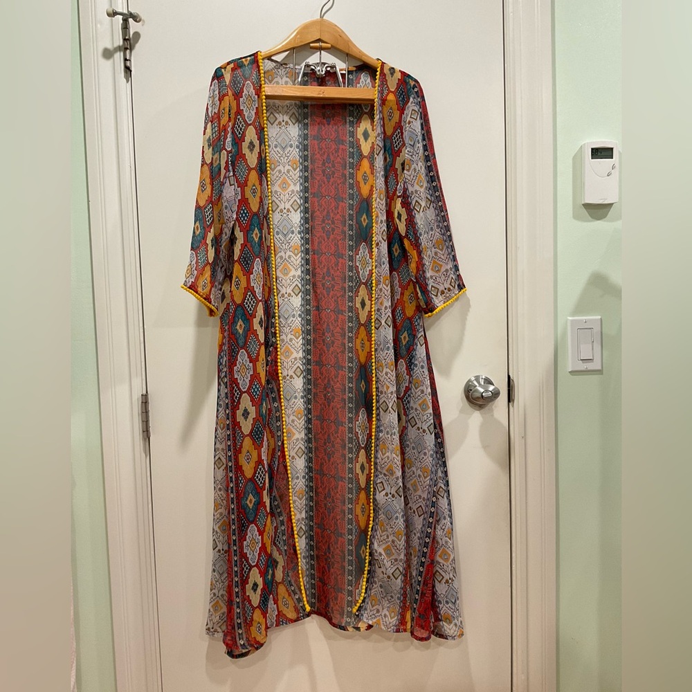 Multicolor Bohemian Kimono Cardigan